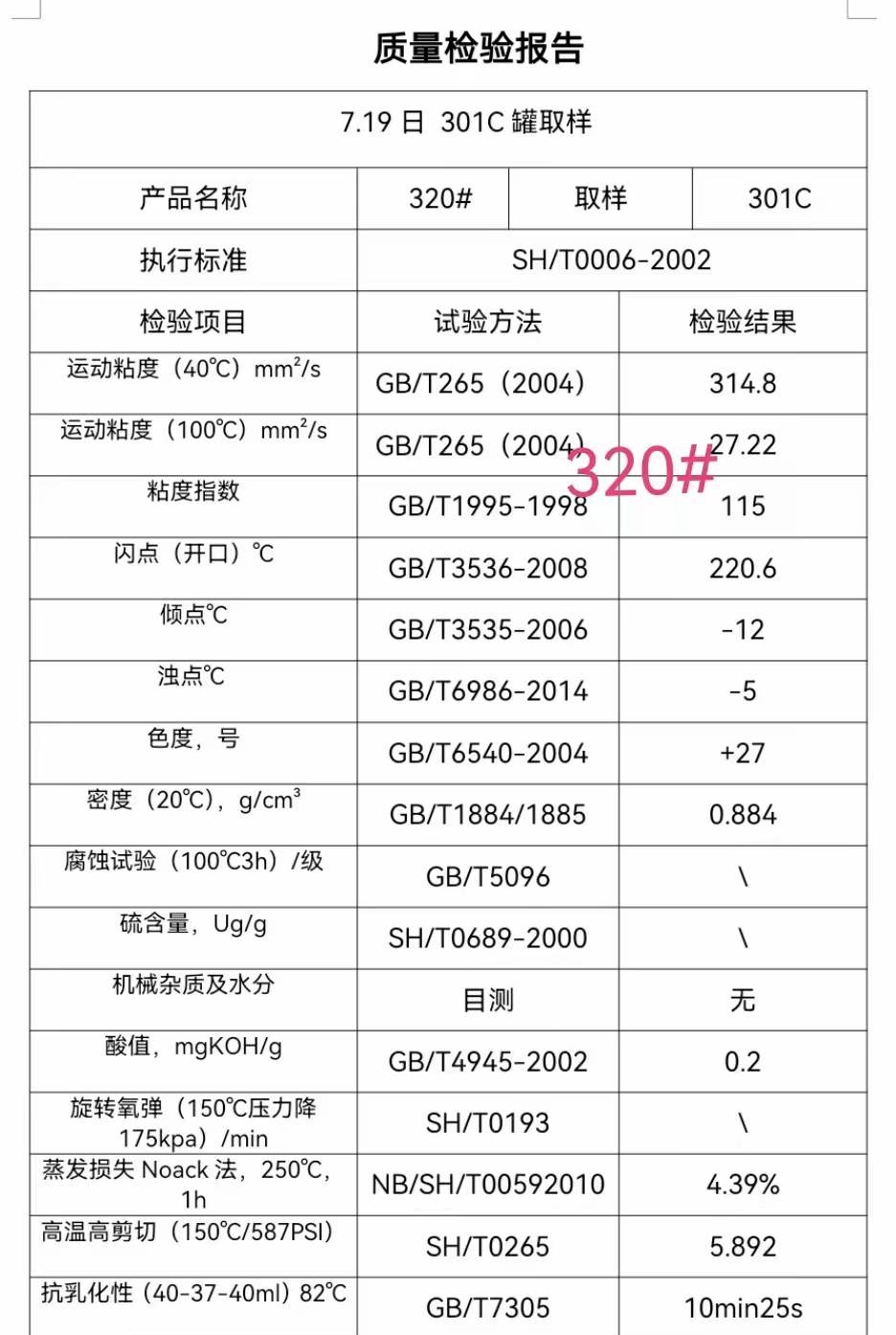 大粘度油橡胶增塑剂型320#价格8630