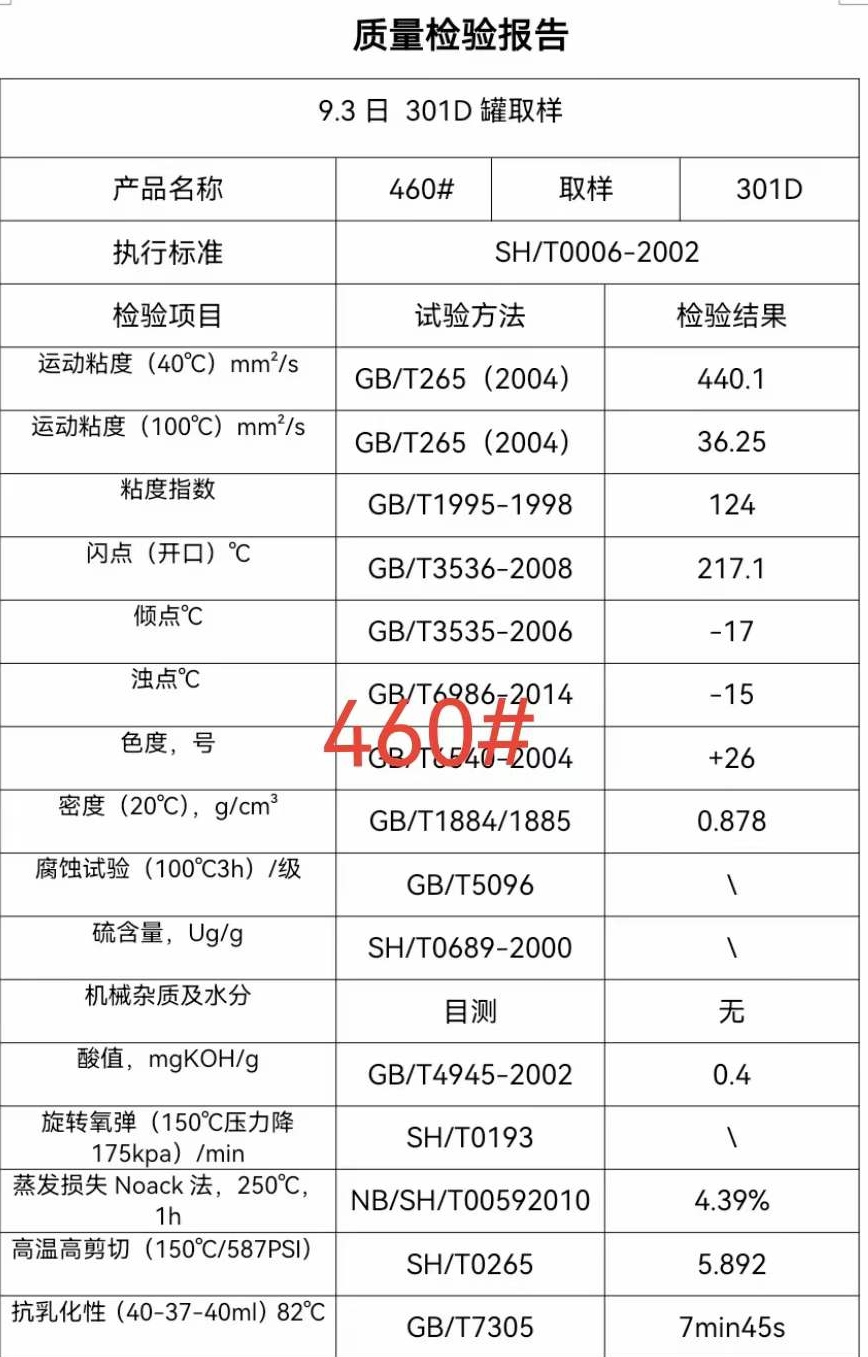 大粘度油橡胶增塑剂460#价格8680